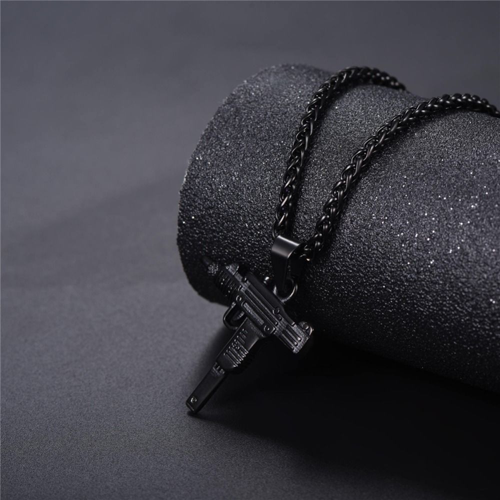 Men's Chain Necklace High Quality Stainless steel Uzi toy gun Pendant View Gallery - Pakistan