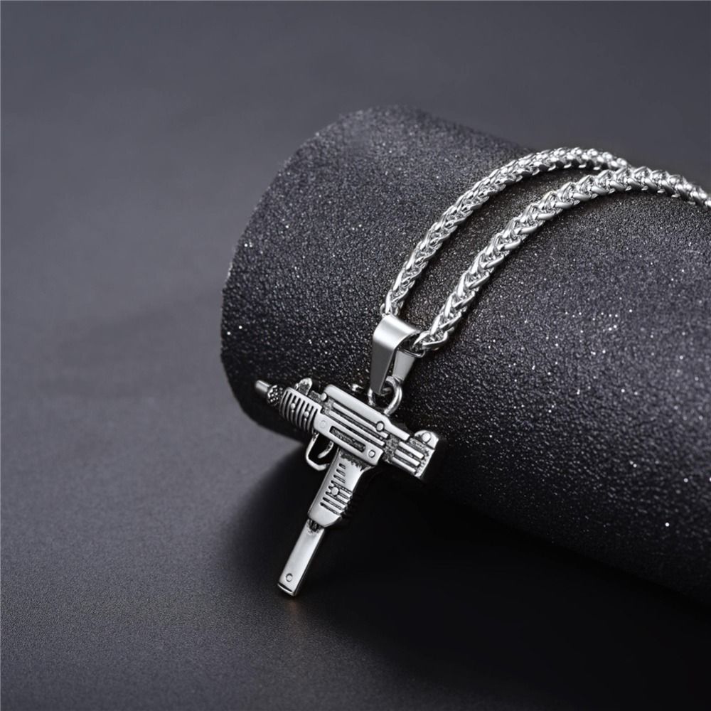 Men's Chain Necklace High Quality Stainless steel Uzi toy gun Pendant View Gallery - Pakistan