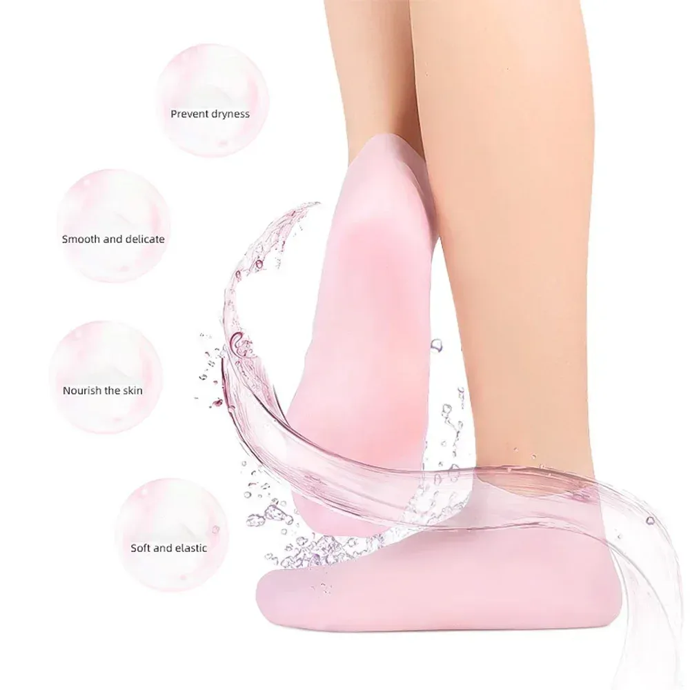(Combo Pack - Hight Quality) Moisturizing Glove and Socks Set, Silicone Gel Spa  Socks For Dry Cracked Skin &amp; Silicone Jelly Socks Gel Moisturizing Socks Foot Care Protector View Gallery - Pakistan