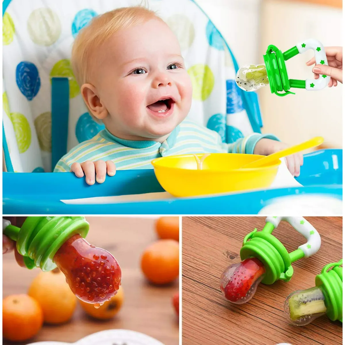 Baby Solid Baby Fruit Pacifier Fresh Fruit Feeder Infant Teething Toy Nibbler Teether Pacifier Safe Silicone Pacifier (random color)