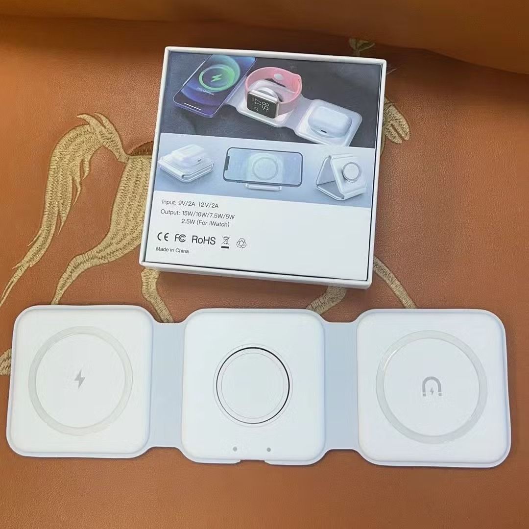 15W 3 in 1 Magnetic Wireless Charger Phone Induction Fast Charging Stand for Phone View Gallery - Pakistan