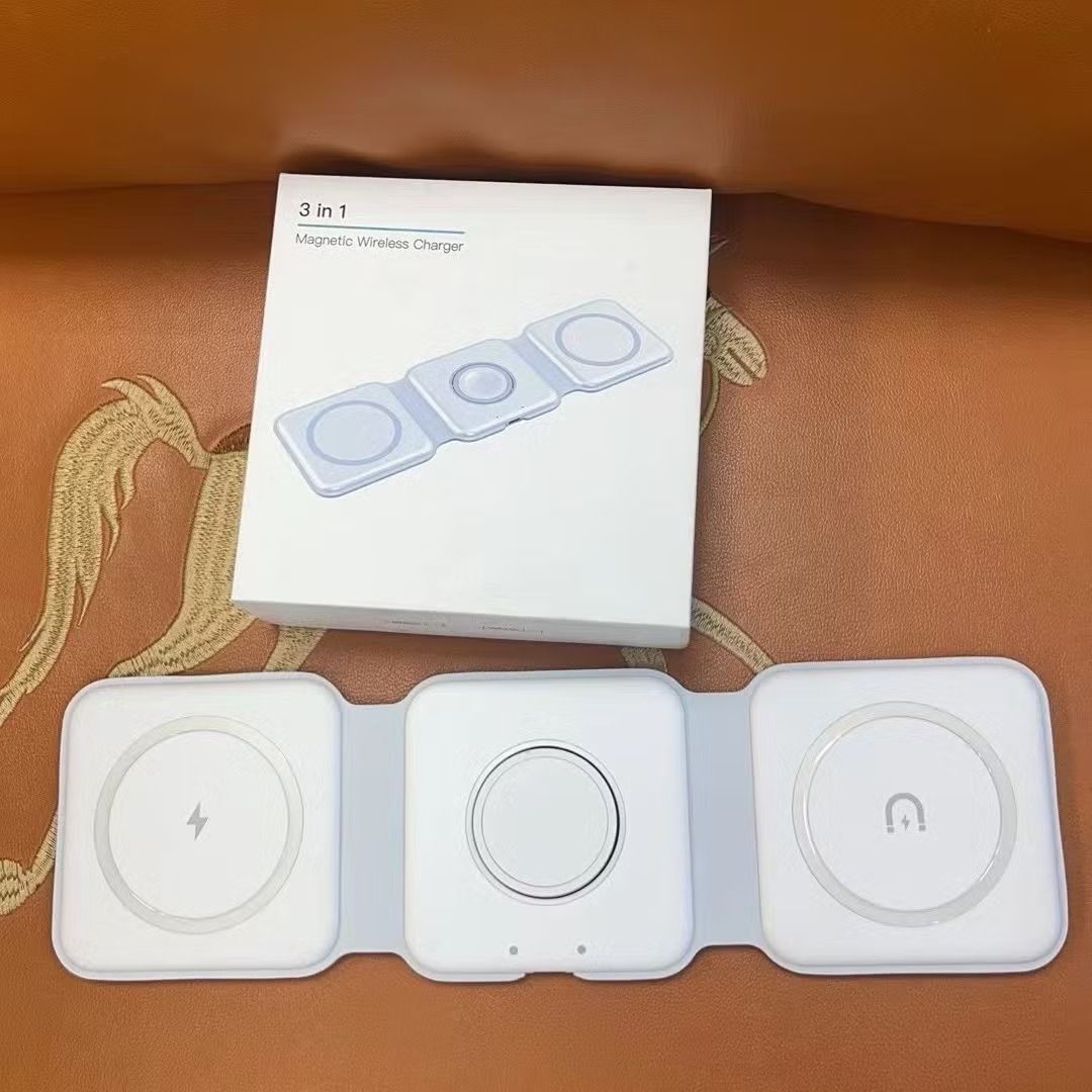 15W 3 in 1 Magnetic Wireless Charger Phone Induction Fast Charging Stand for Phone View Gallery - Pakistan