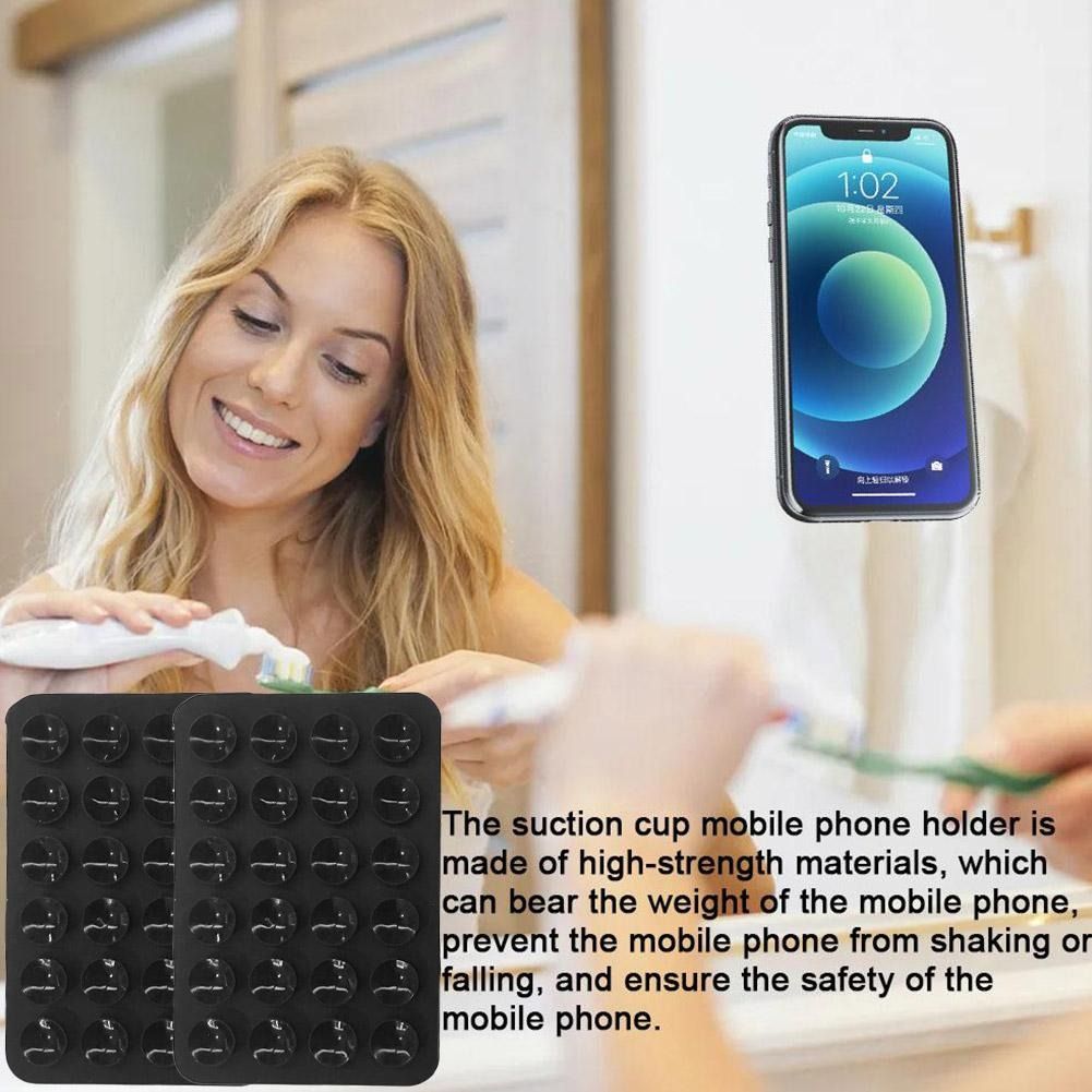 Mobile Phone Silicone Suction Cup Square Mobile Phone Single-Sided Case Anti-Slip Holder Mount Suction (random color) View Gallery - Pakistan