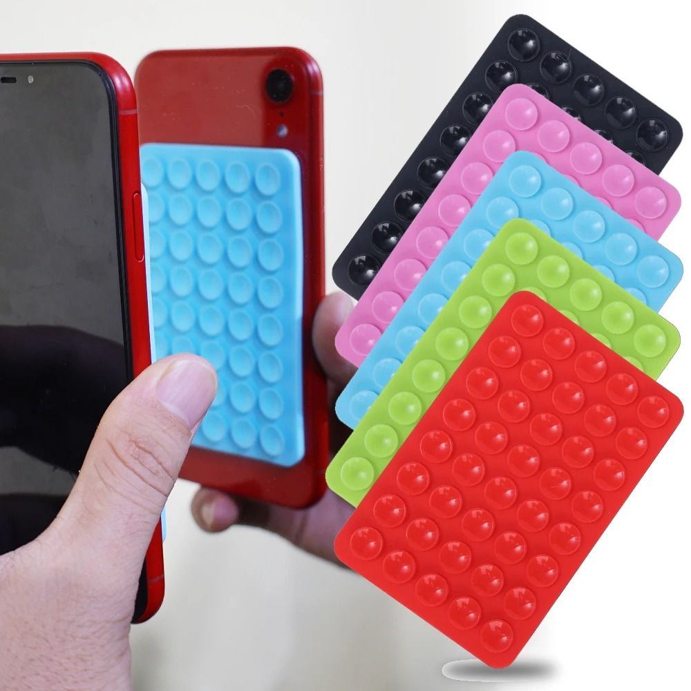Mobile Phone Silicone Suction Cup Square Mobile Phone Single-Sided Case Anti-Slip Holder Mount Suction (random color) View Gallery - Pakistan