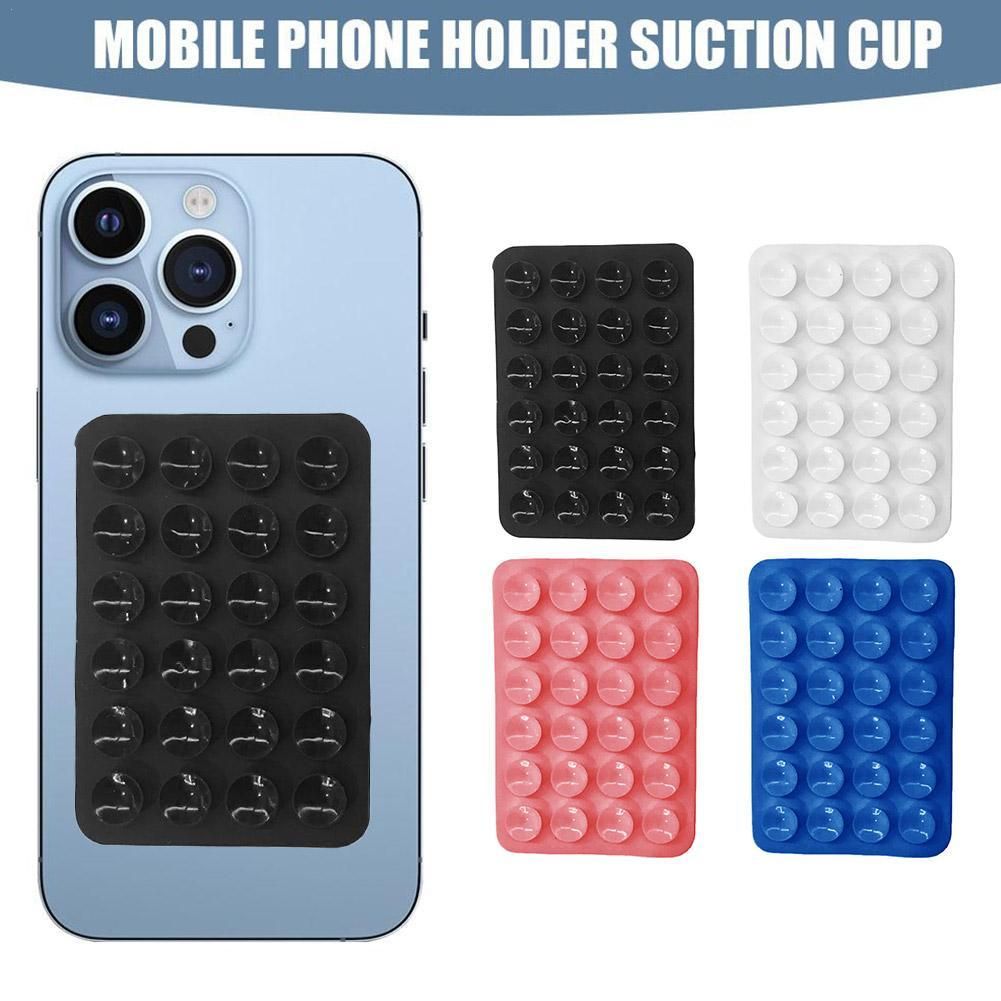 Mobile Phone Silicone Suction Cup Square Mobile Phone Single-Sided Case Anti-Slip Holder Mount Suction (random color) View Gallery - Pakistan