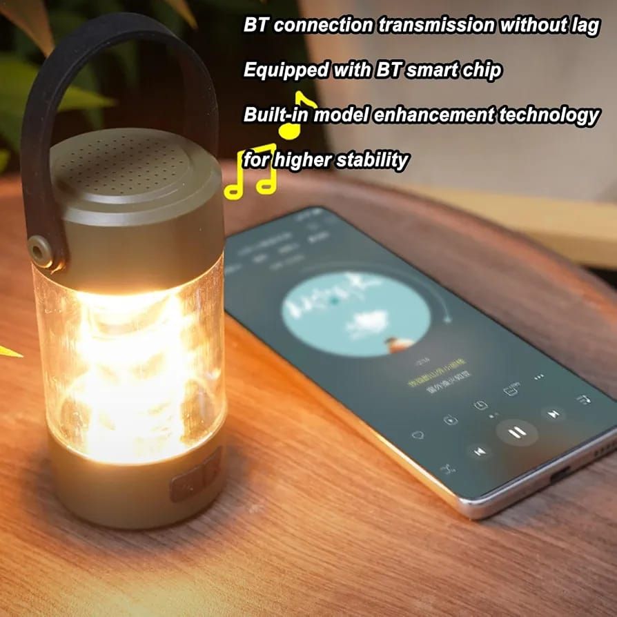 Wireless Speaker Lantern - Bluetoooth Camping RechargeableLight, Outdoor Stereo Lantern | Portable LED Lamp with Wireless Speaker, Waterproof Speaker with Built in Light for Camping Hiking Outdoors View Gallery - Pakistan