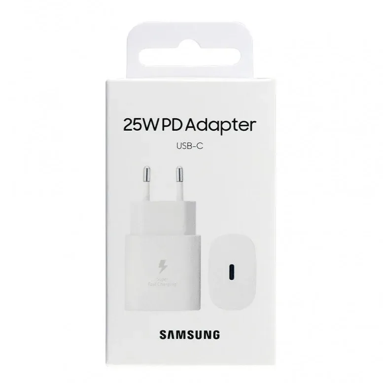 Samsung 25W Charger Without Cable | Super Fast Charging | USB Type C Fast Charger With Box (Random color)