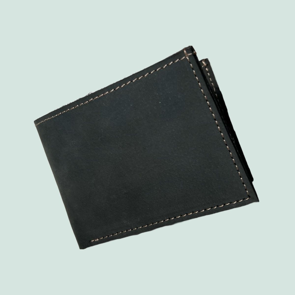 Neubic cow Leather Plain Wallet Men Short Wallet Purse Small Vintage Wallets Card Holder ( black )