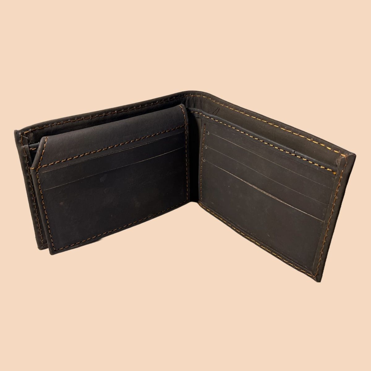 Cow Leather Plain Men Short Wallet Purse Small Vintage Wallets Card Holder (brown) View Gallery - Pakistan