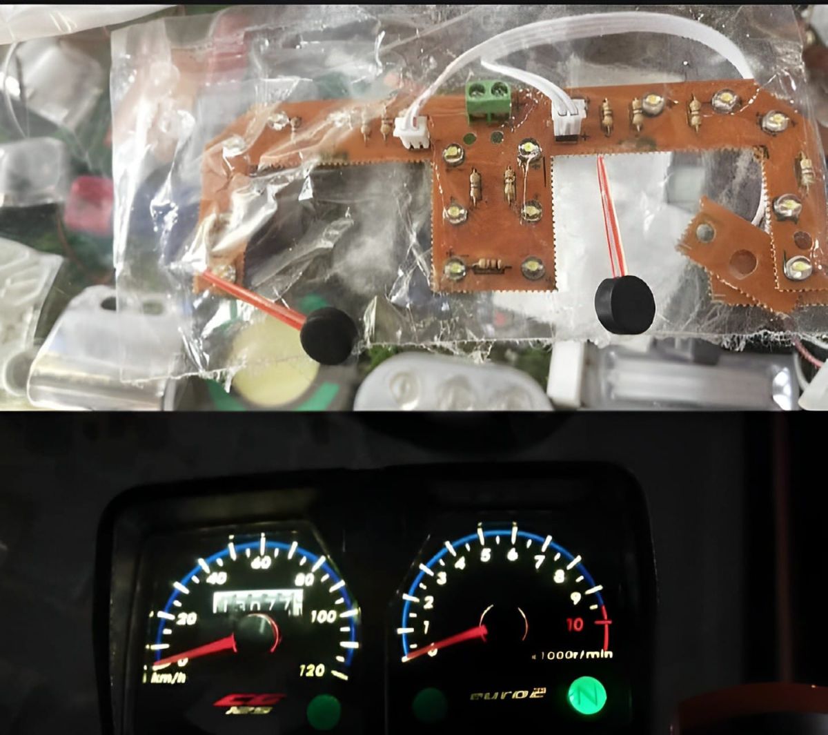70cc Meter led glowing kit with glowing red niddle for 70cc bike View Gallery - Pakistan