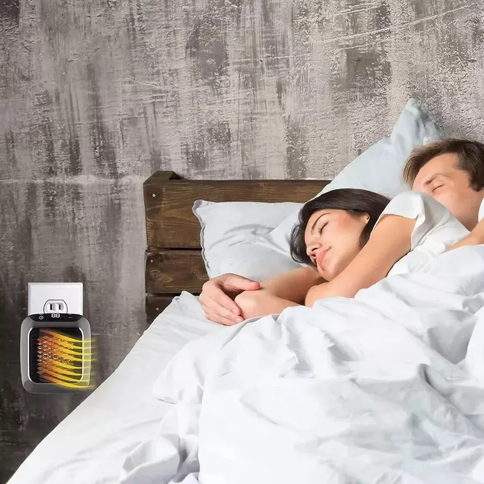 800W Space Heater Digital Electric Heater Wall Outlet Plug Small Fan Home Warmer View Gallery - Pakistan