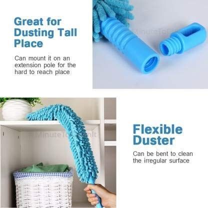 Micro Fiber Fan Duster Flexible Duster With Telescopic Stainless Steel Handle for Fan Cleaning Specially (random color) View Gallery - Pakistan