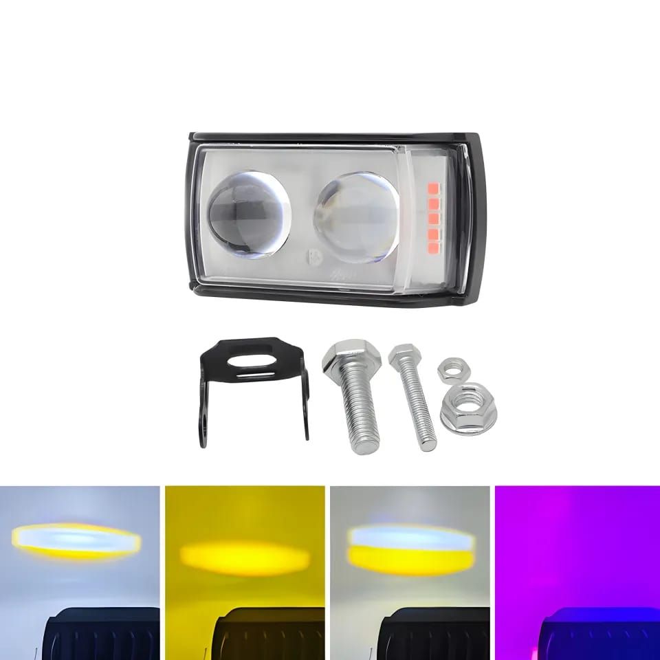 2 Lens Dolphin Projector LED Light for bikers and Cars (1 pc)