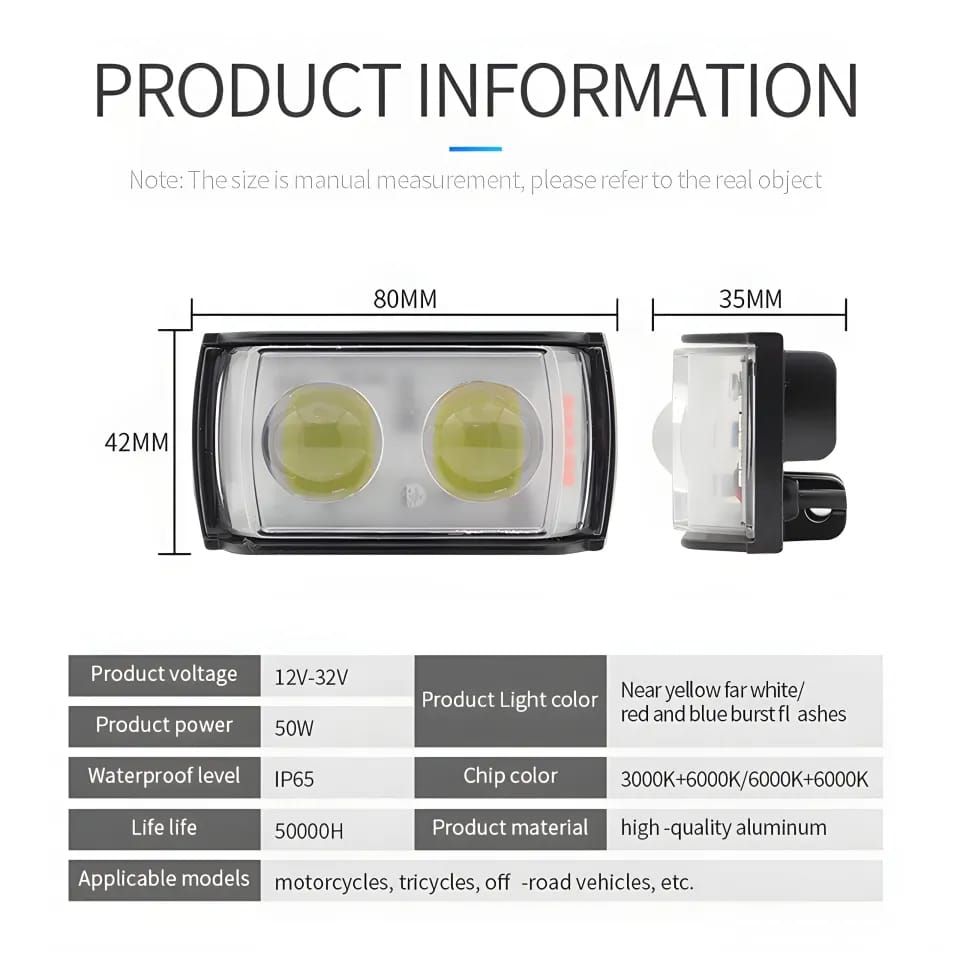 2 Lens Dolphin Projector LED Light for bikers and Cars (1 pc) View Gallery - Pakistan