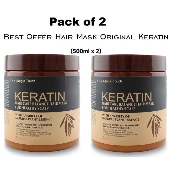 Pack Of 2 | Keratin Hair Mask Treatment Your Secret To Shiny, Healthy Hair - 500ml