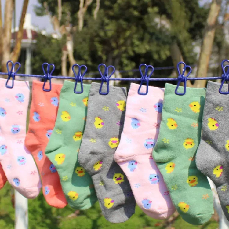 12 clips Cloth Line rope hang portable - Elastic, Windproof Eco-Friendly for Travel  Home Use (random color) View Gallery - Pakistan