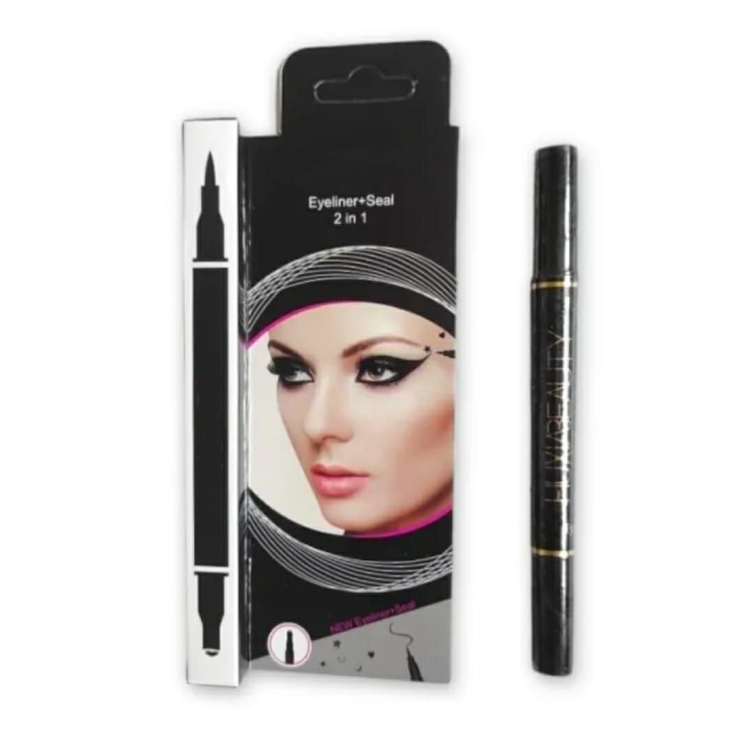 2 in 1 Double-Ended Waterproof Liquid Eyeliner + Seal (Black) View Gallery - Pakistan
