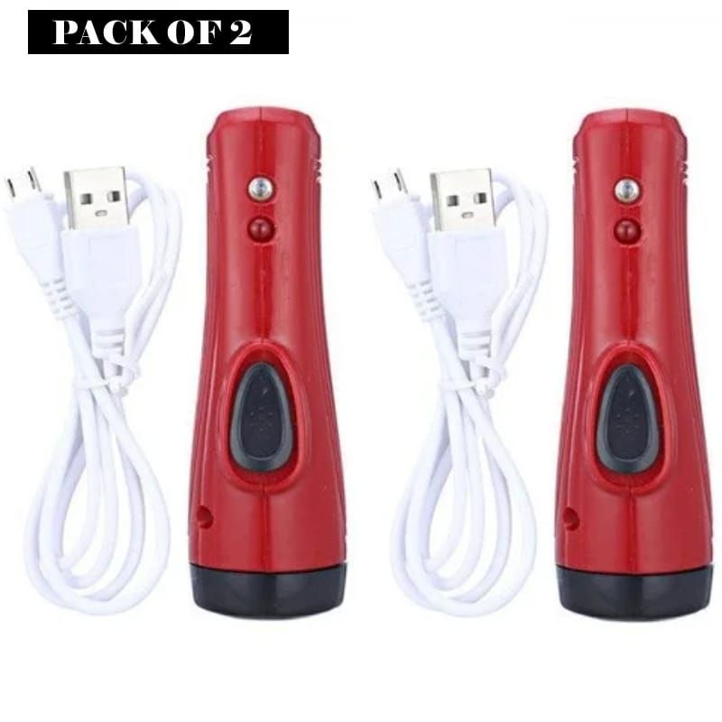 Pack Of 2 Multifunction Portable Super Bright USB Rechargeable Flashlights SD-8670 View Gallery - Pakistan
