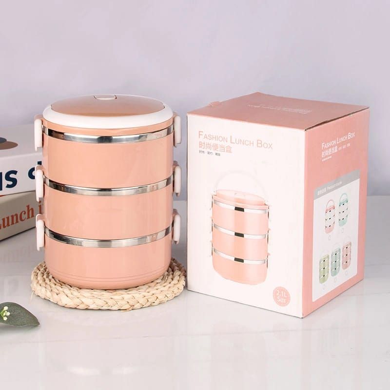 Multi-Layer Heat Preservation Stainless Steel Leakproof Lunch Box Food Container(random color) View Gallery - Pakistan