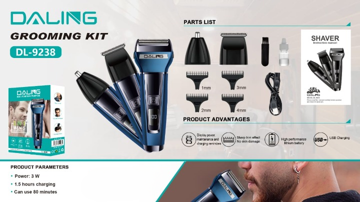 Daling 3 in 1 Multi-Function Purpose Intelligent Anti-Hairpin System Portable(DL-9238) View Gallery - Pakistan