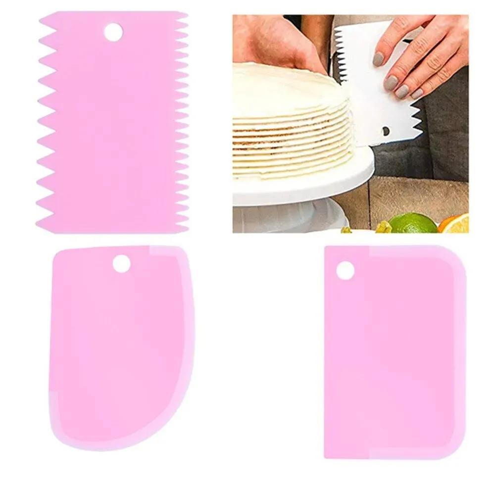 3PCS/Set DIY Cake Cream Scraper Set Cake Decorating Tools Multifunctional Irregular Teeth Edge Kitchen Baking Tool(Pack of 3) View Gallery - Pakistan