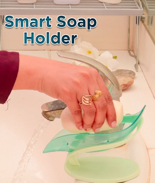Smart Soap Holder For Bathroom | Wall Mounted Soap Bar, Kitchen, Bathroom – Random Color(1 Pc) View Gallery - Pakistan