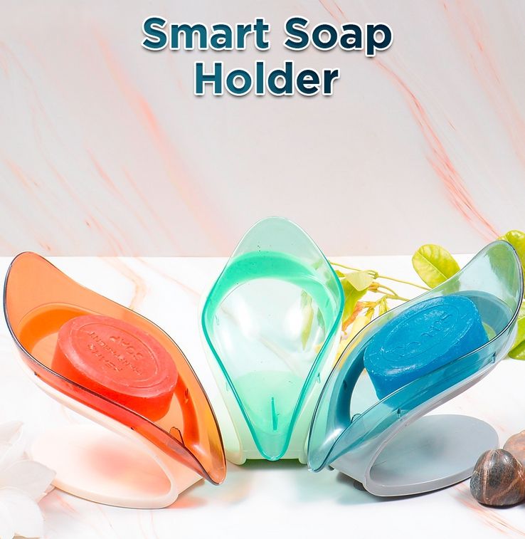 Smart Soap Holder For Bathroom | Wall Mounted Soap Bar, Kitchen, Bathroom – Random Color(1 Pc) View Gallery - Pakistan