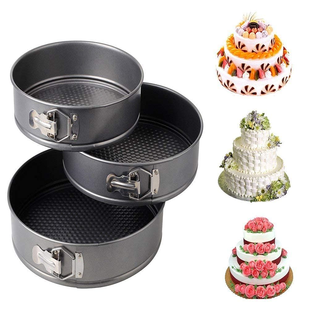 Set of 3 Nonstick Round Shape Cake Mould Cake Pan for Baking Cake at home View Gallery - Pakistan