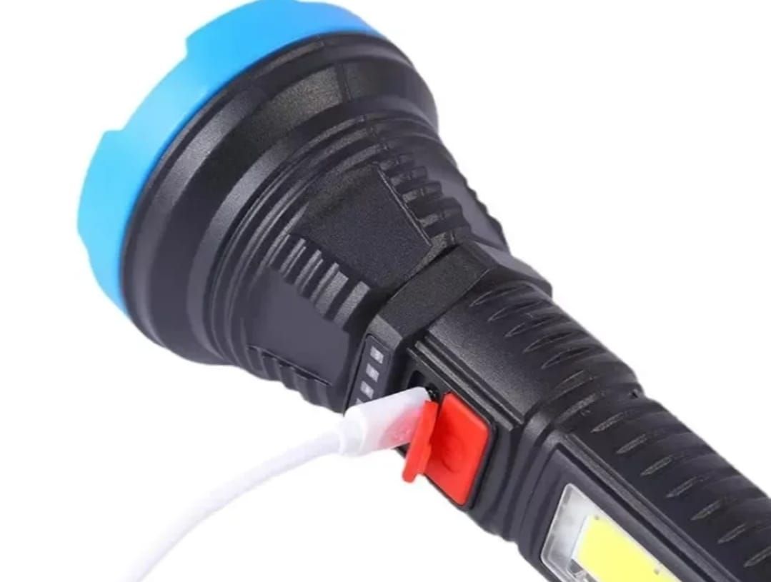 JX-1106C High Brightness Flashlight USB Charging w/ Cord Portable Durable Lamp (random color) View Gallery - Pakistan