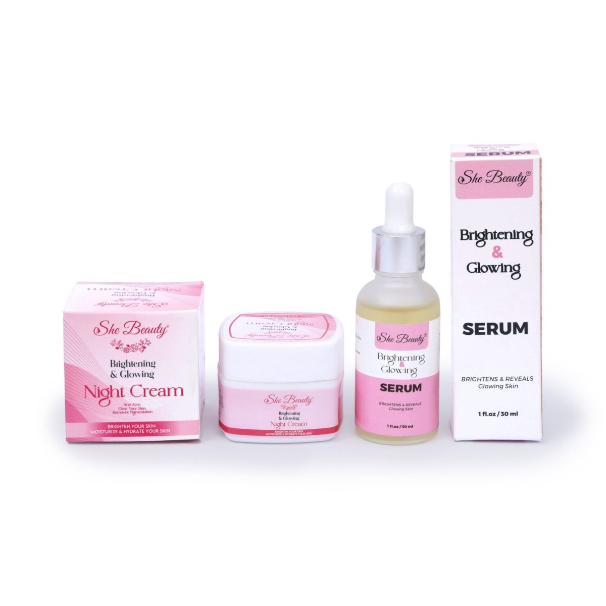 She Beauty Dual Deal Whitening Serum With Night Cream View Gallery - Pakistan