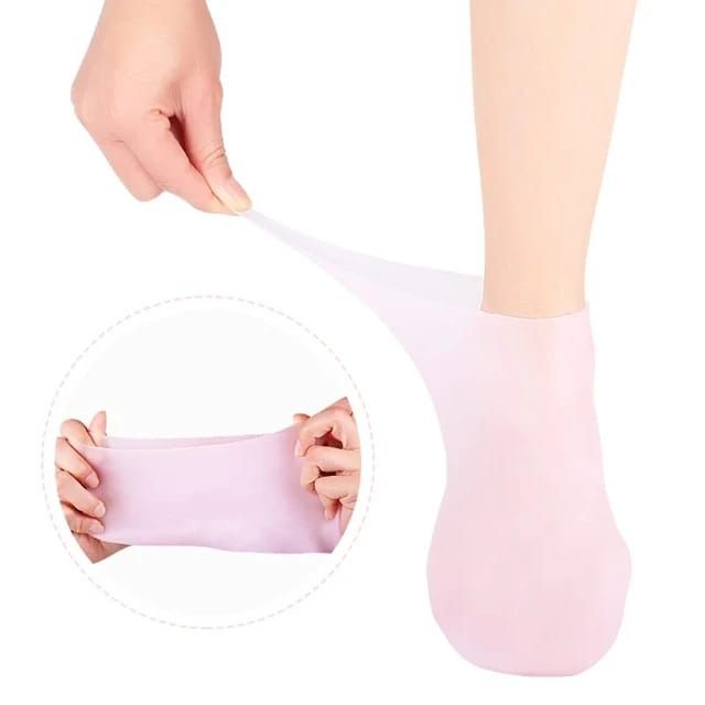 01 Pair - Silicone Foot Care Socks Anti Cracking Moisturizing Gel Socks Cracked Dead Skin Remove Protector - Silicone Socks And Gloves For Moisturizing Hands And Feet