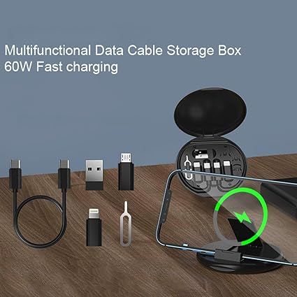 Multifunctional Data Cable Set 60W Fast Charging Cable for Android &amp; Iphone (Random color) View Gallery - Pakistan