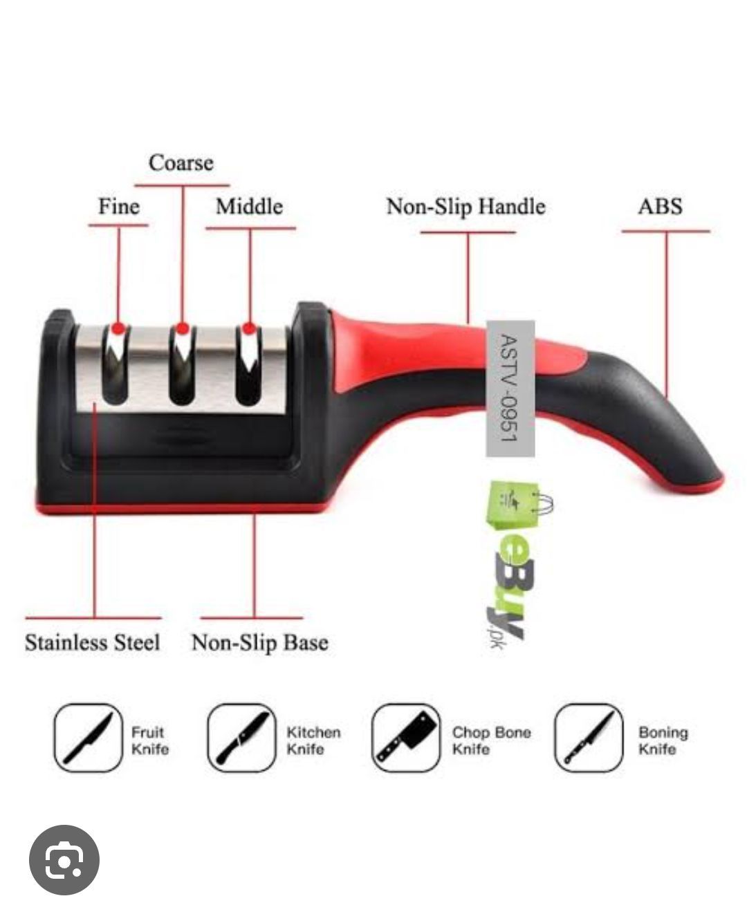 3 in 1 Manual Knife Sharpening Kitchen Accessories Manual Stainless Steel 3 Stage Kitchen Handheld Knife Sharpener View Gallery - Pakistan