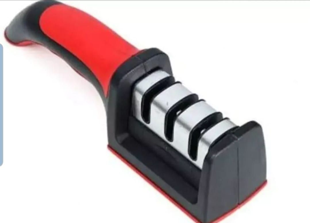 3 in 1 Manual Knife Sharpening Kitchen Accessories Manual Stainless Steel 3 Stage Kitchen Handheld Knife Sharpener View Gallery - Pakistan