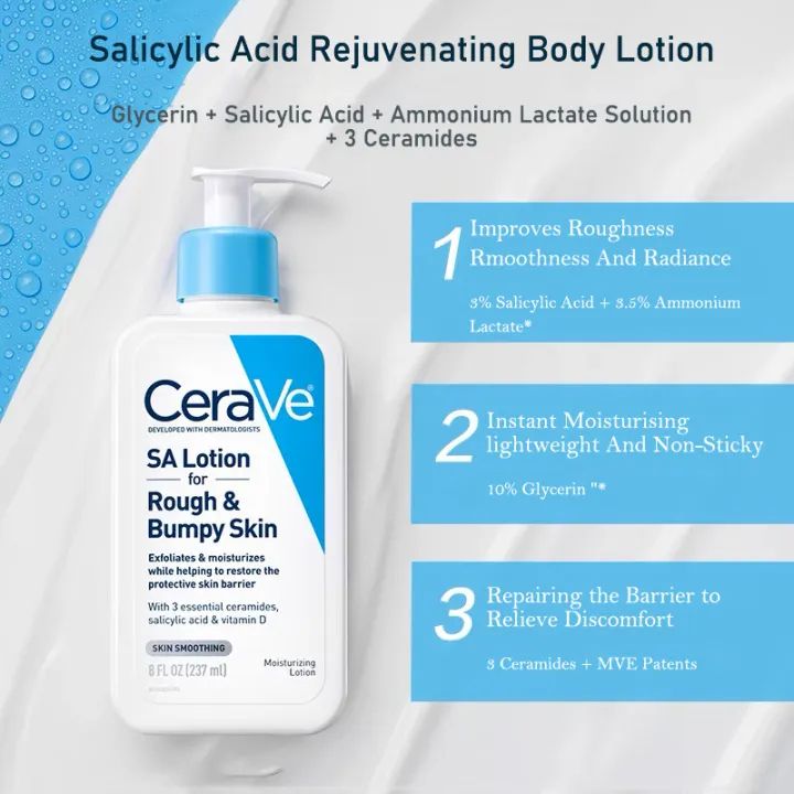 Cerave Sa Lotion For Rough &amp; Bumpy Skin Vitamin D, Hyaluronic Acid, Lactic Acid &amp; Salicylic Acid Lotion (237ml) View Gallery - Pakistan
