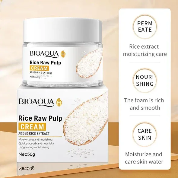 BIOAQUA Rice Raw Pulp Facial Cream - Moisturizing Face Cream 50g View Gallery - Pakistan