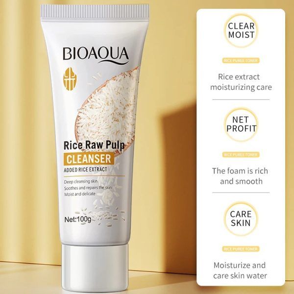 BIOAQUA Rice Raw Pulp Skin Whitening Product - Facial Cleanser (100g) View Gallery - Pakistan