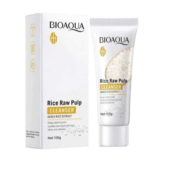 BIOAQUA Rice Raw Pulp Skin Whitening Product - Facial Cleanser (100g) View Gallery - Pakistan