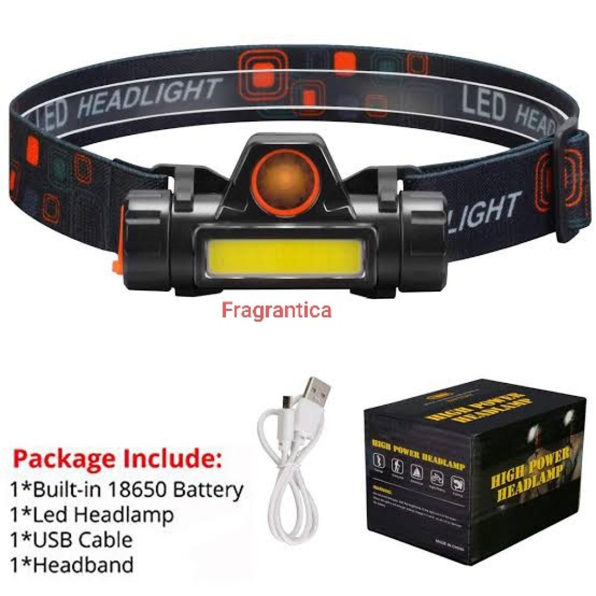 Rechargeable Ip65 Waterproof Headlight With COB Flashlight View Gallery - Pakistan