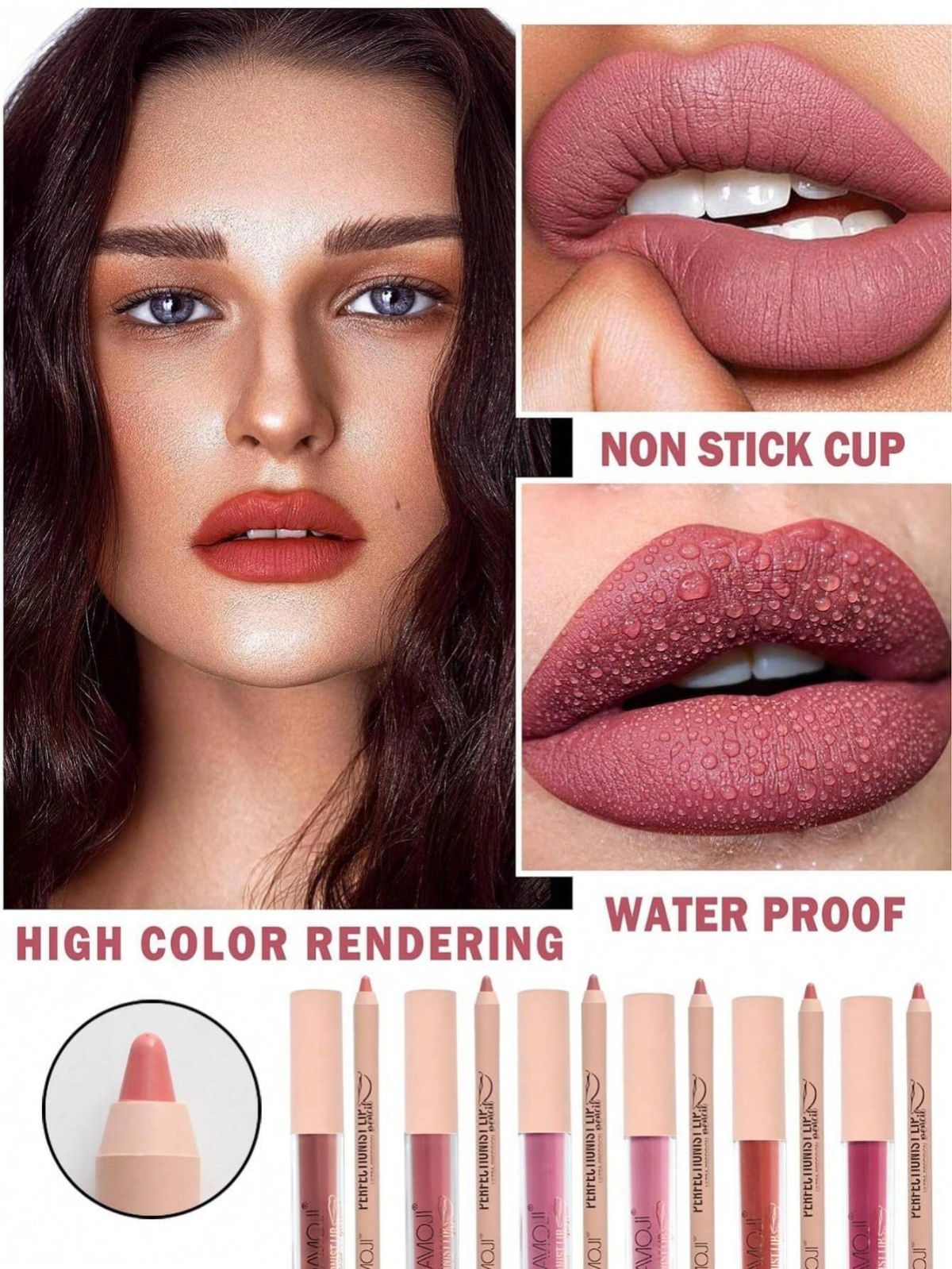 HUDAMOJI Ultra Matte Finish Lip Gloss And Lip Liner Lip Contour Set View Gallery - Pakistan