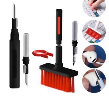 Soft Brush 5 in 1 Multi-Function Cleaning Tools Kit for Keyboard Earphone Cleaner Soft High-Density Brush Set (Random Color) View Gallery - Pakistan