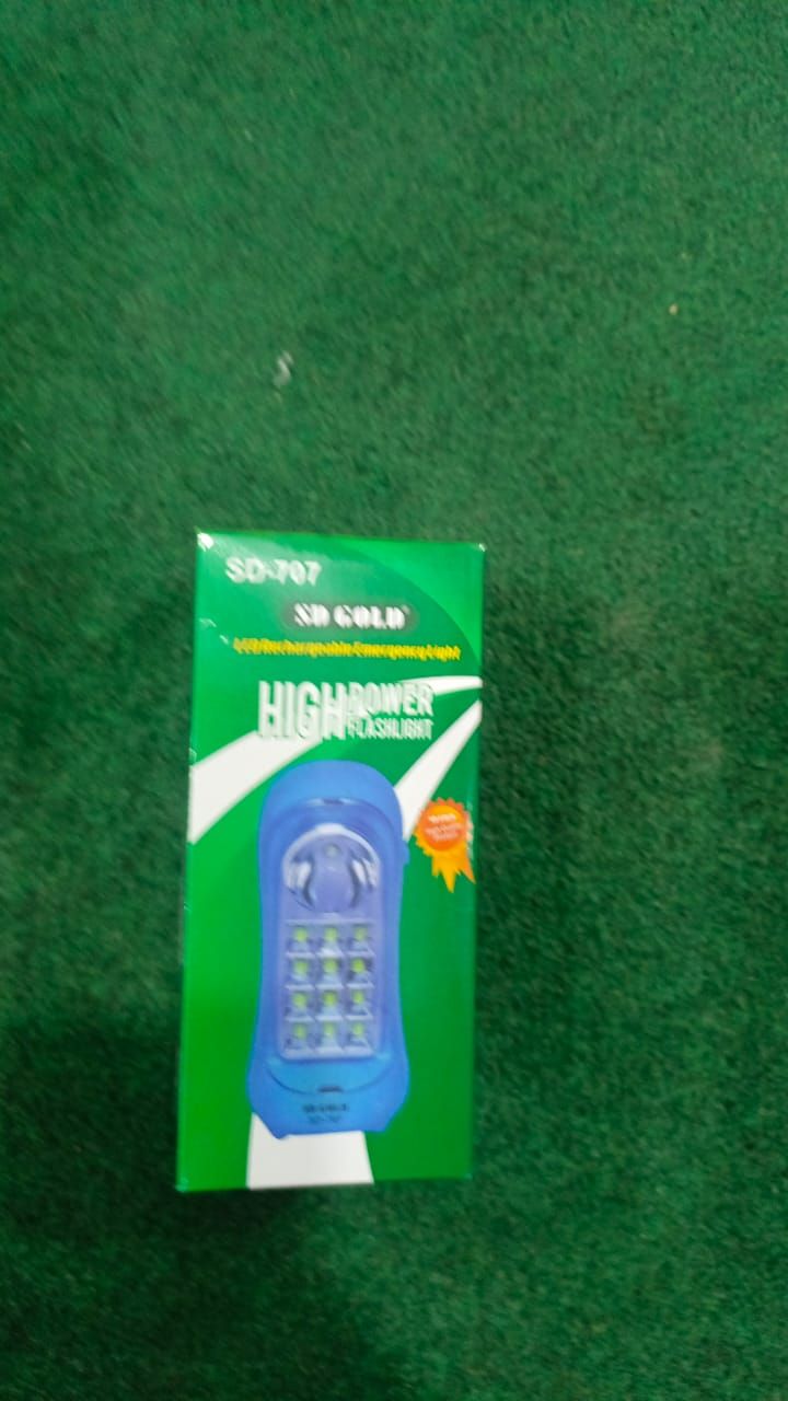 SD 707 flashlight rechargeable emergency light (RAndom Color) View Gallery - Pakistan