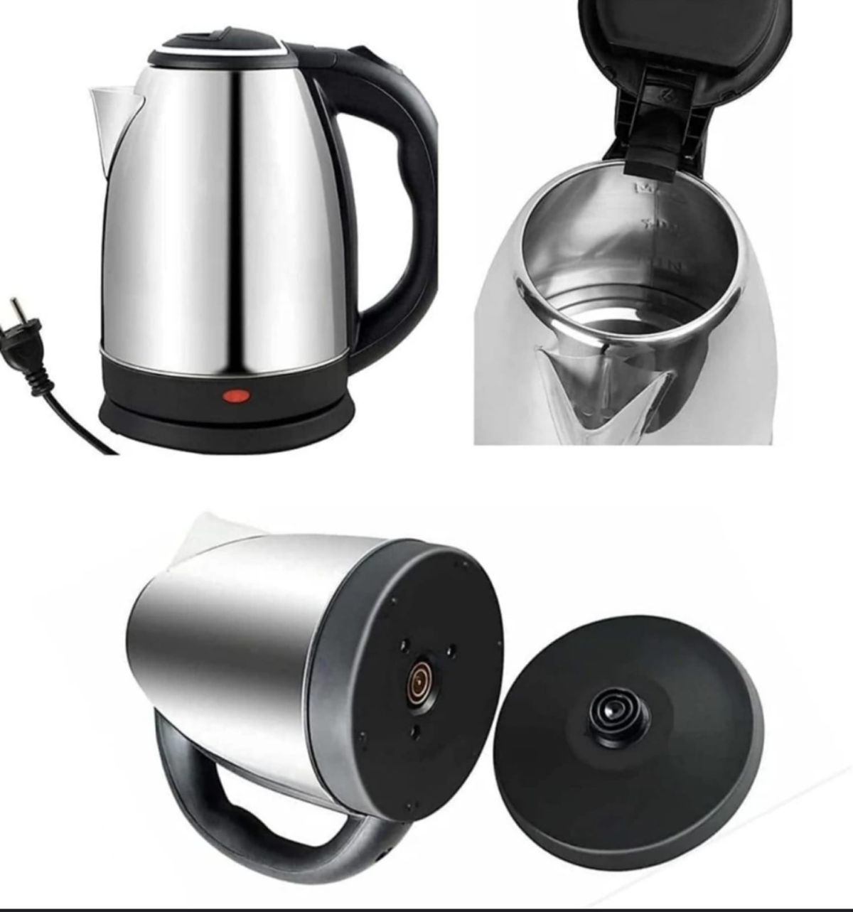 Premium Quality Stainless Steel Electric Kettle (Silver) View Gallery - Pakistan