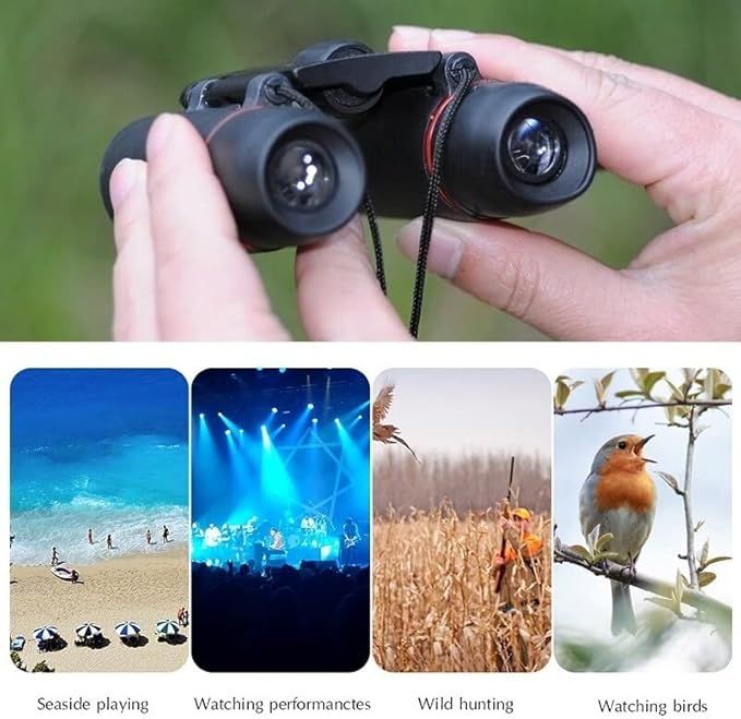 30x60 Compact Folding Binoculars, Folding Telescope With Clean Cloth and Carry Case for Kids, Adults, Outdoor, Travel, Birding, Birdwatching, Hiking, Sightseeing View Gallery - Pakistan