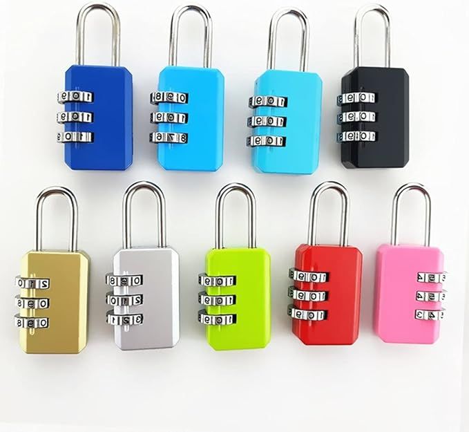 Greatangle-UK 3 Digit Code Combination Padlock For Luggage Combination Number Lock Padlock For Zipper Bag Suitcase Drawer Durable Locks black View Gallery - Pakistan