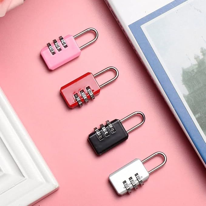 Greatangle-UK 3 Digit Code Combination Padlock For Luggage Combination Number Lock Padlock For Zipper Bag Suitcase Drawer Durable Locks black View Gallery - Pakistan