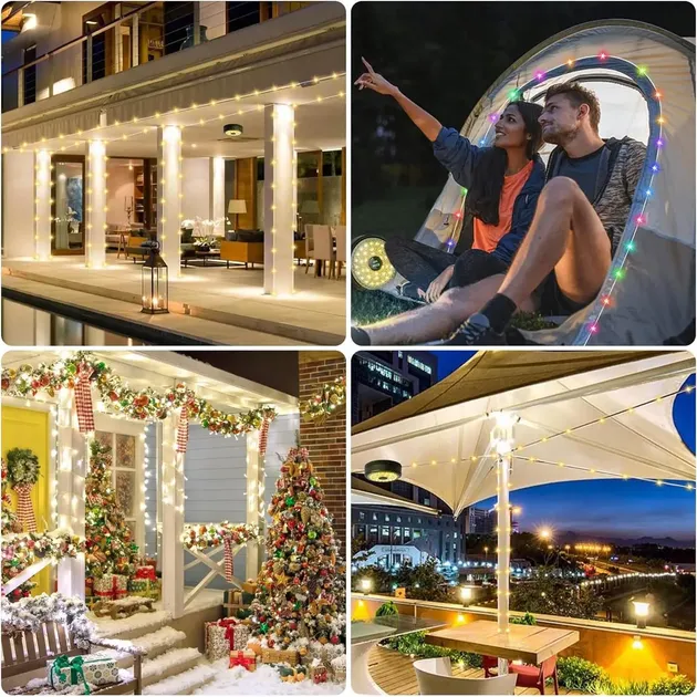 Hanging lantern with garland, camping atmospheric garland, rechargeable LED garland 9 m View Gallery - Pakistan