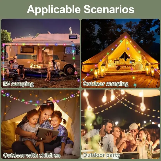 Hanging lantern with garland, camping atmospheric garland, rechargeable LED garland 9 m View Gallery - Pakistan