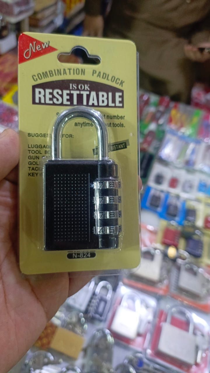 4 Dial Digit Combination Padlock Heavy Duty Weatherproof Code Resettable Changeable Lock Outdoor Use for Door Cabinet Safely 400g View Gallery - Pakistan