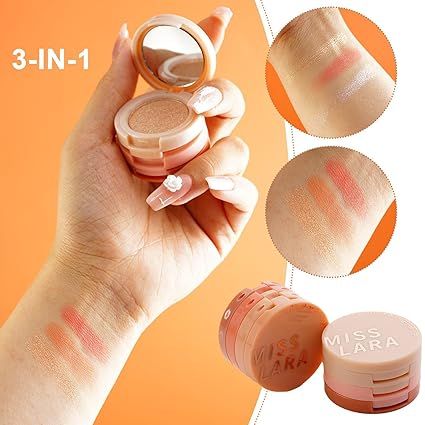 3 In 1 Matte Highlighter Blush Palette Pearly Blusher Shimmer Brighten Silkworm Eyeshadow Face Contour Powder Makeup Palette View Gallery - Pakistan